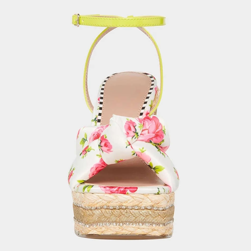 Betsey Johnson Pink and White Wedge Espadrilles - Picture 4 of 5
